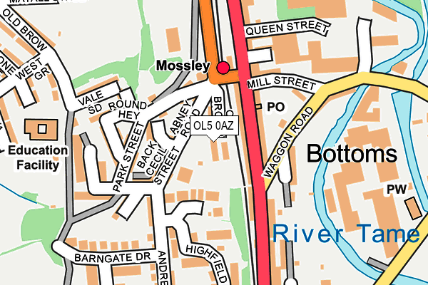 OL5 0AZ map - OS OpenMap – Local (Ordnance Survey)