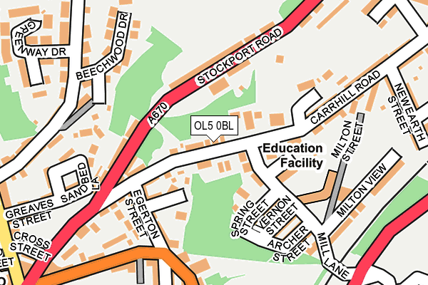 OL5 0BL map - OS OpenMap – Local (Ordnance Survey)