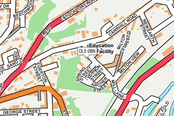 OL5 0BN map - OS OpenMap – Local (Ordnance Survey)