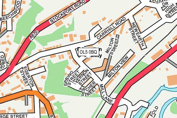 OL5 0BQ map - OS OpenMap – Local (Ordnance Survey)