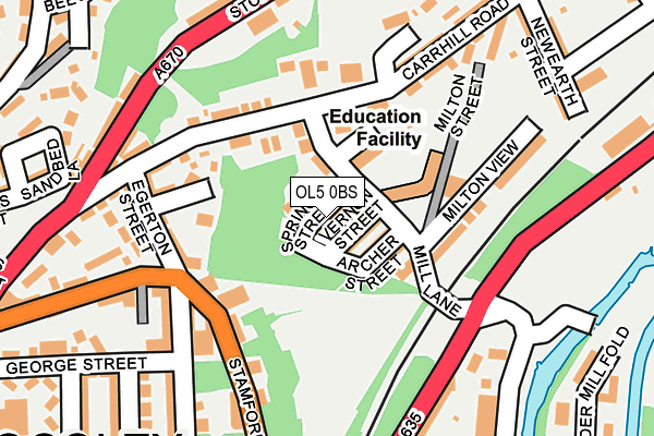 OL5 0BS map - OS OpenMap – Local (Ordnance Survey)