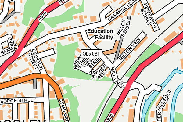 OL5 0BT map - OS OpenMap – Local (Ordnance Survey)