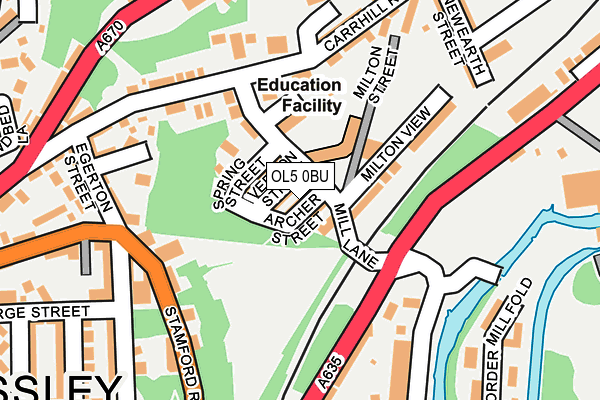 OL5 0BU map - OS OpenMap – Local (Ordnance Survey)