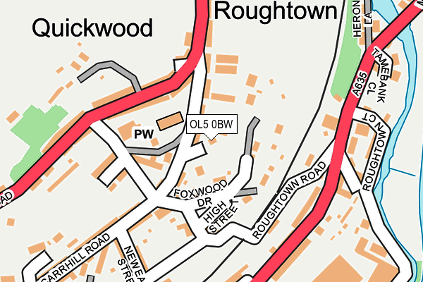 OL5 0BW map - OS OpenMap – Local (Ordnance Survey)