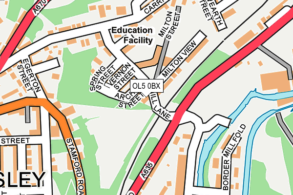 OL5 0BX map - OS OpenMap – Local (Ordnance Survey)