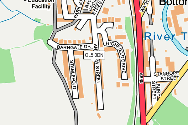 OL5 0DN map - OS OpenMap – Local (Ordnance Survey)