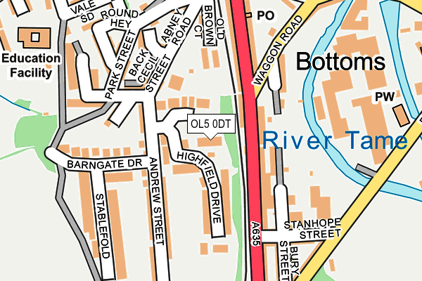 OL5 0DT map - OS OpenMap – Local (Ordnance Survey)