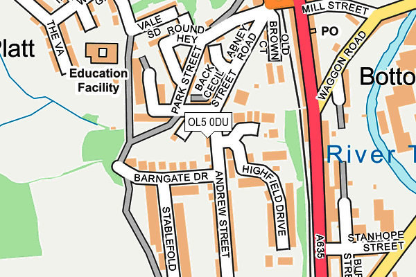 OL5 0DU map - OS OpenMap – Local (Ordnance Survey)