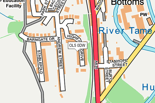 OL5 0DW map - OS OpenMap – Local (Ordnance Survey)