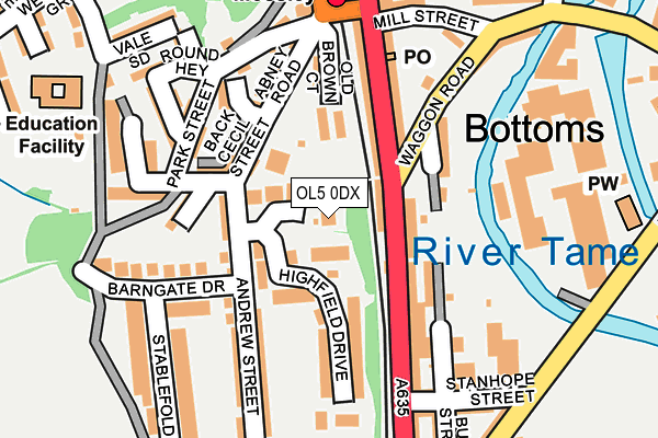 OL5 0DX map - OS OpenMap – Local (Ordnance Survey)