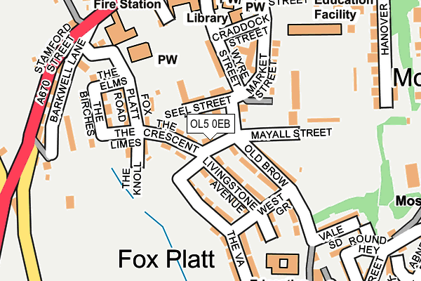 OL5 0EB map - OS OpenMap – Local (Ordnance Survey)