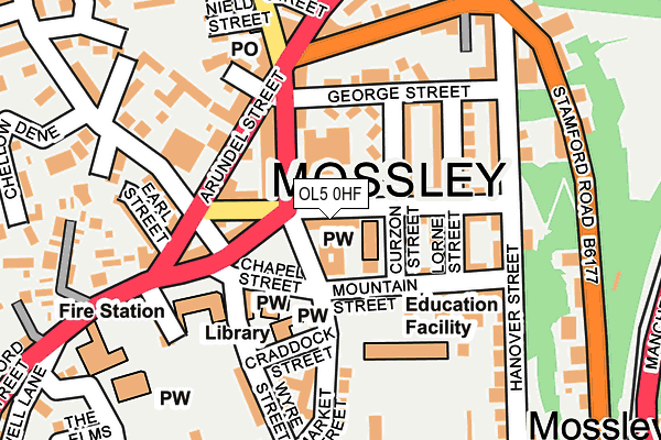 OL5 0HF map - OS OpenMap – Local (Ordnance Survey)