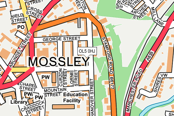 OL5 0HJ map - OS OpenMap – Local (Ordnance Survey)