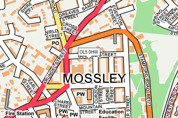 OL5 0HW map - OS OpenMap – Local (Ordnance Survey)