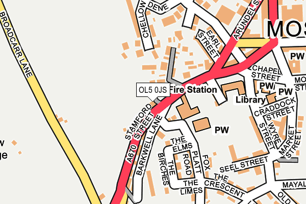 OL5 0JS map - OS OpenMap – Local (Ordnance Survey)