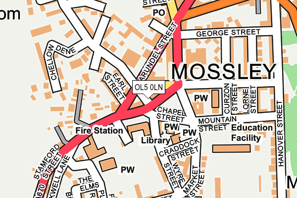 Map of JOHN DODD PROPERTY (MOSSLEY) LIMITED at local scale