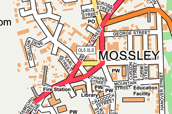 OL5 0LS map - OS OpenMap – Local (Ordnance Survey)