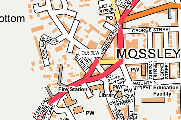 OL5 0LW map - OS OpenMap – Local (Ordnance Survey)