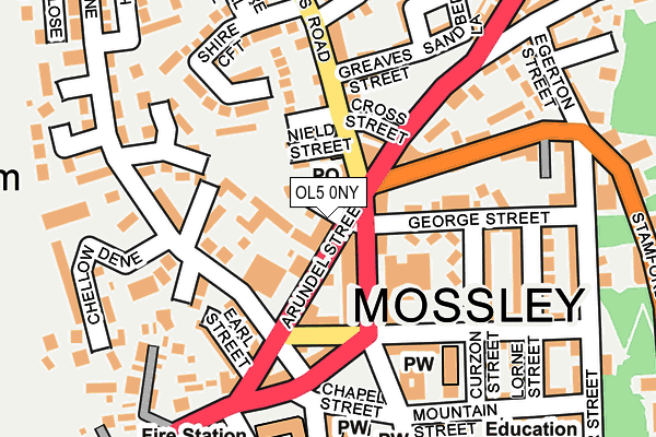 Map of THE WORKS (MOSSLEY) LTD at local scale