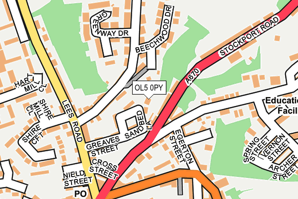 OL5 0PY map - OS OpenMap – Local (Ordnance Survey)