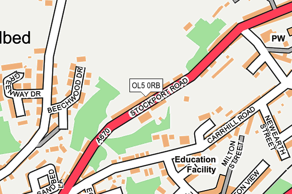 OL5 0RB map - OS OpenMap – Local (Ordnance Survey)