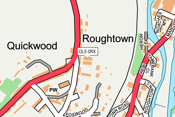 OL5 0RX map - OS OpenMap – Local (Ordnance Survey)