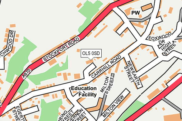 OL5 0SD map - OS OpenMap – Local (Ordnance Survey)