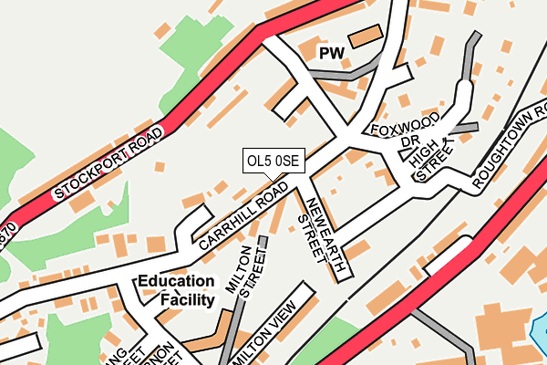 OL5 0SE map - OS OpenMap – Local (Ordnance Survey)