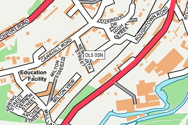 OL5 0SN map - OS OpenMap – Local (Ordnance Survey)