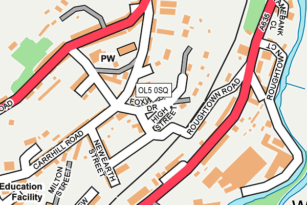 OL5 0SQ map - OS OpenMap – Local (Ordnance Survey)