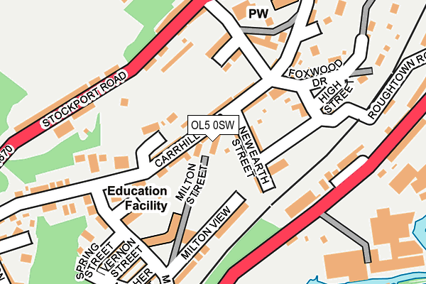 OL5 0SW map - OS OpenMap – Local (Ordnance Survey)