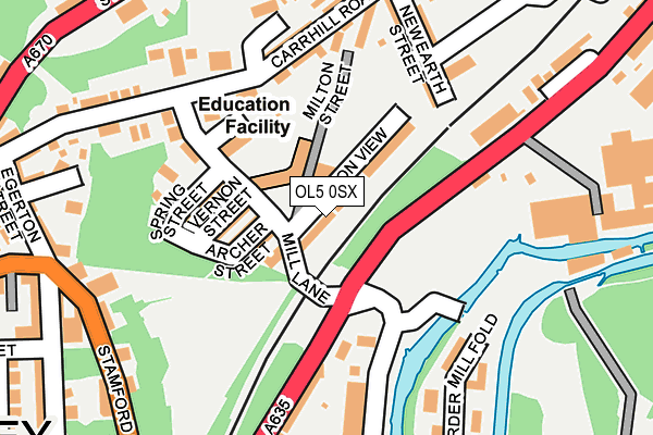 OL5 0SX map - OS OpenMap – Local (Ordnance Survey)