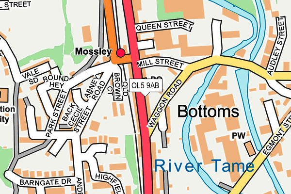 OL5 9AB map - OS OpenMap – Local (Ordnance Survey)