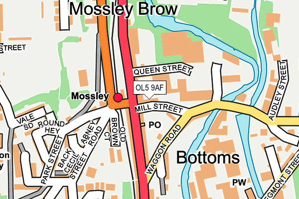 OL5 9AF map - OS OpenMap – Local (Ordnance Survey)