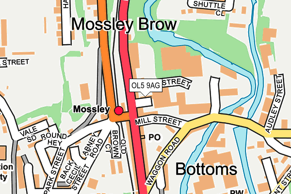 OL5 9AG map - OS OpenMap – Local (Ordnance Survey)