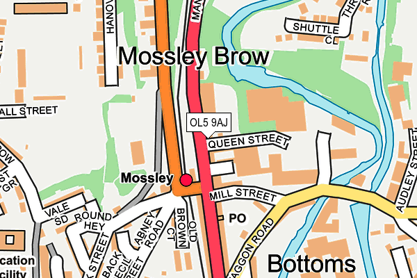 OL5 9AJ map - OS OpenMap – Local (Ordnance Survey)