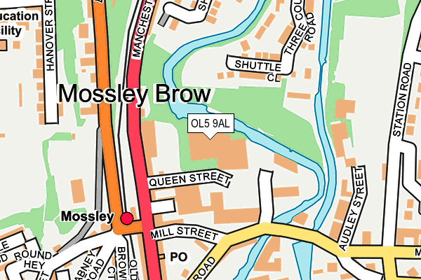 OL5 9AL map - OS OpenMap – Local (Ordnance Survey)