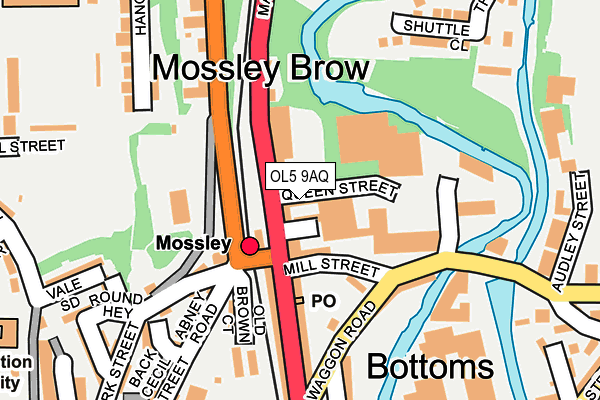 OL5 9AQ map - OS OpenMap – Local (Ordnance Survey)