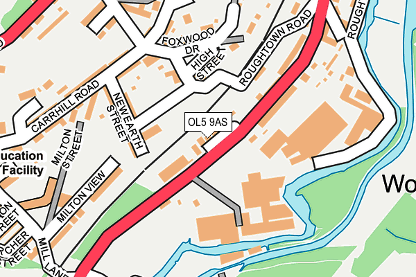 OL5 9AS map - OS OpenMap – Local (Ordnance Survey)