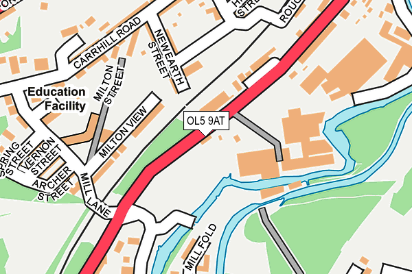 OL5 9AT map - OS OpenMap – Local (Ordnance Survey)