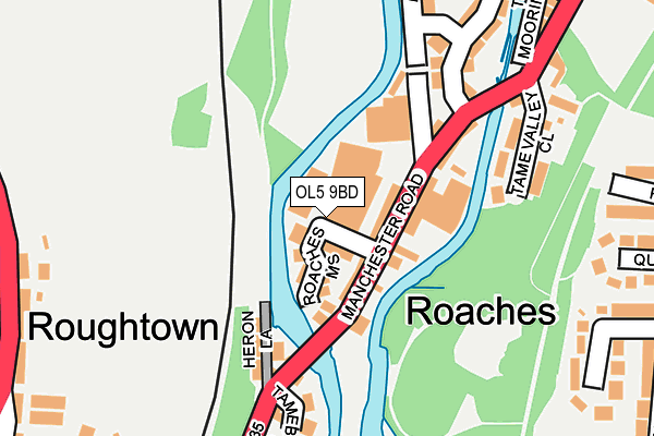 OL5 9BD map - OS OpenMap – Local (Ordnance Survey)