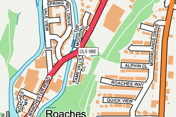 OL5 9BE map - OS OpenMap – Local (Ordnance Survey)