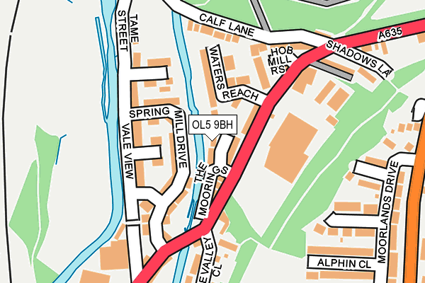 OL5 9BH map - OS OpenMap – Local (Ordnance Survey)