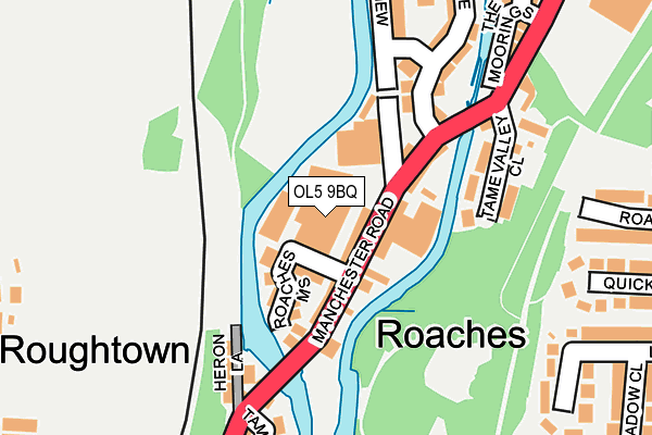 OL5 9BQ map - OS OpenMap – Local (Ordnance Survey)