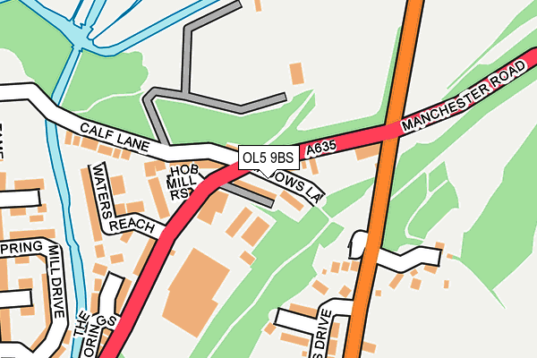 OL5 9BS map - OS OpenMap – Local (Ordnance Survey)