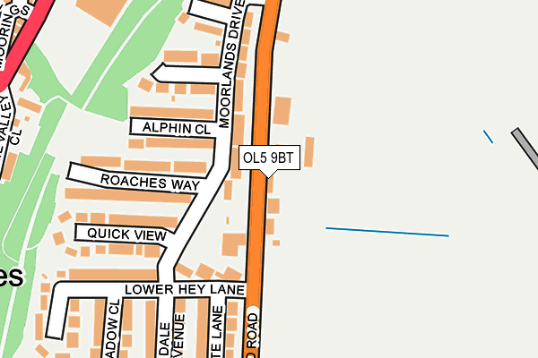 OL5 9BT map - OS OpenMap – Local (Ordnance Survey)