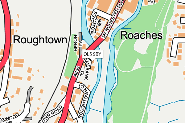 OL5 9BY map - OS OpenMap – Local (Ordnance Survey)