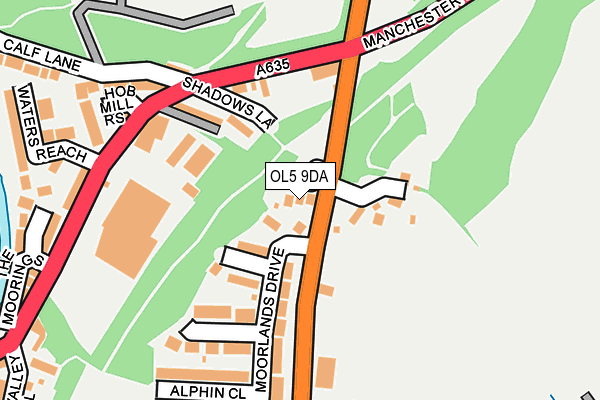 OL5 9DA map - OS OpenMap – Local (Ordnance Survey)