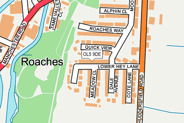 OL5 9DE map - OS OpenMap – Local (Ordnance Survey)