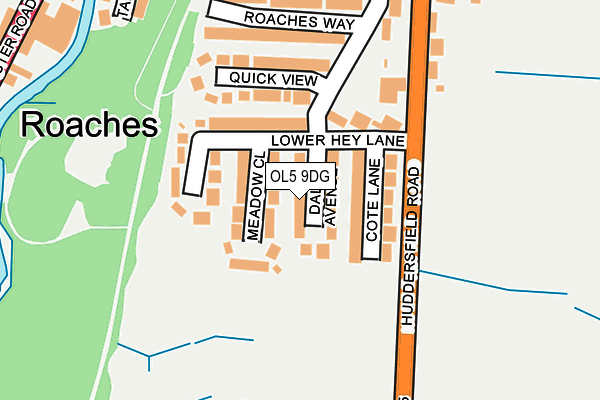 OL5 9DG map - OS OpenMap – Local (Ordnance Survey)